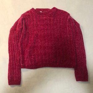 Hot pink cropped sweater